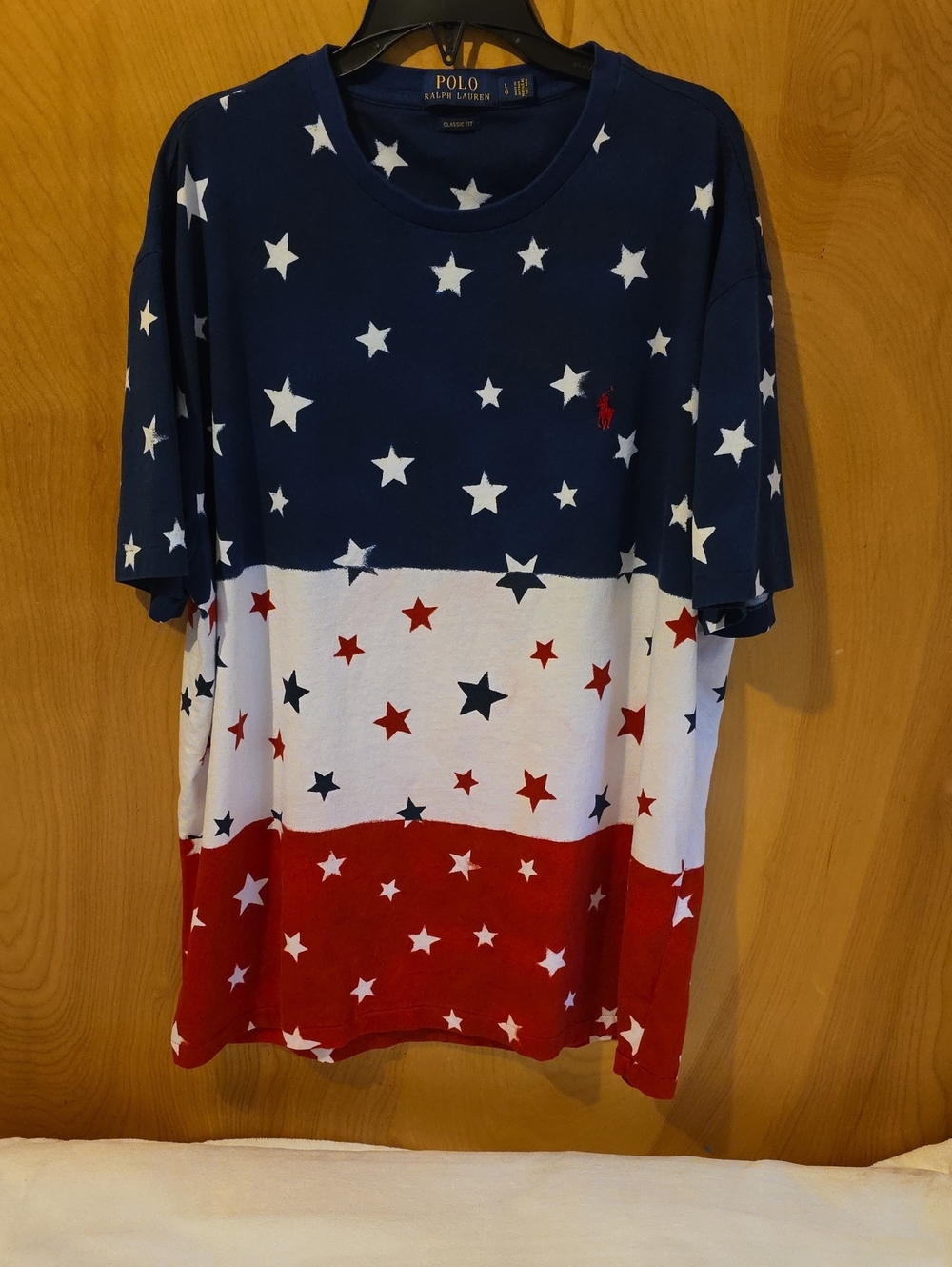 Polo Ralph Lauren Festive T-Shirt W/ Color Bleeding Flaws Men's Large